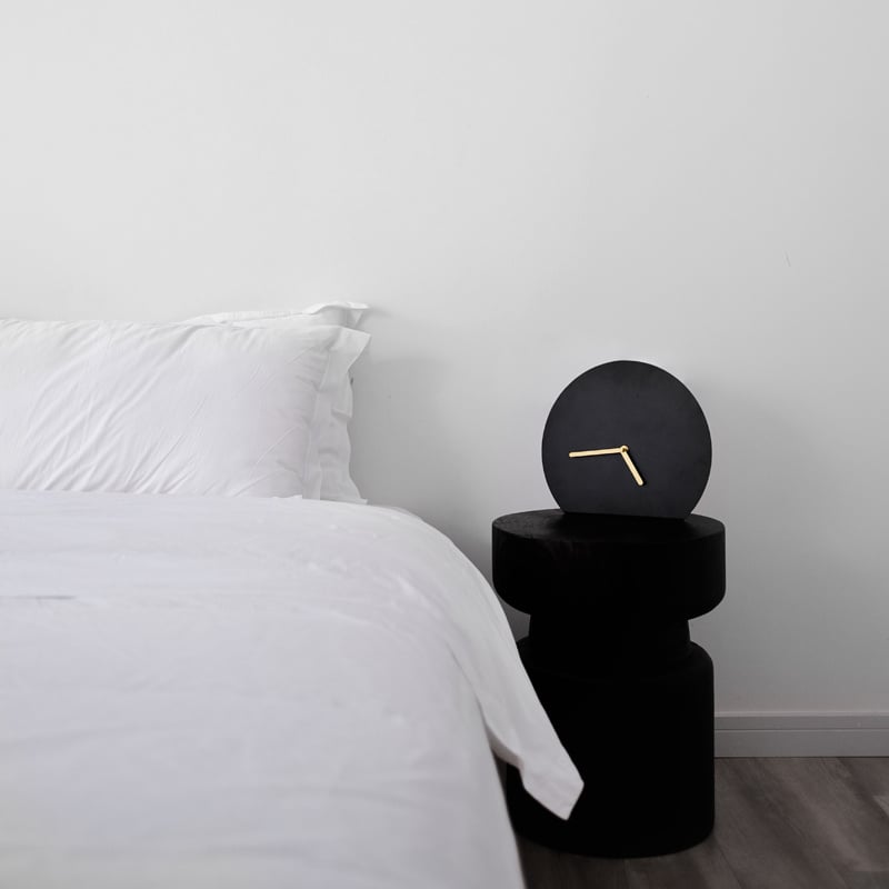Black & Gold Numberless Table Clock | Dapper Dwelling