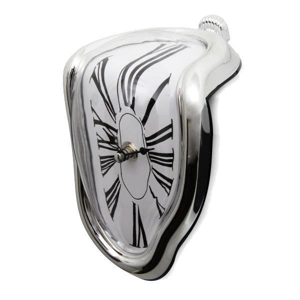 Creative Melting Table Clock Inspired by Salvator Dali with Retro Deformation, Roman Numeral Clocks for Office and Home Decor