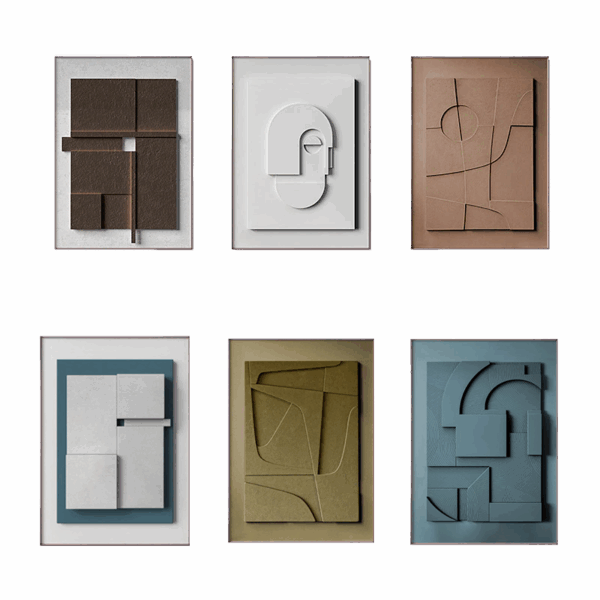 Geometric Abstract 3D Canvas Wall Art: Home Decor Painting with Modern Minimalist Design, Perfect for Living Room
