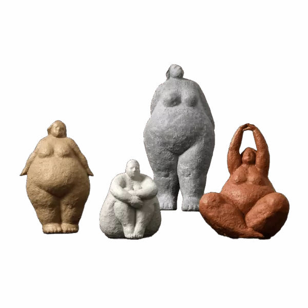 Resin Fat Lady Statues – Modern Character Figurines for Home Decor and Yoga Sculptures